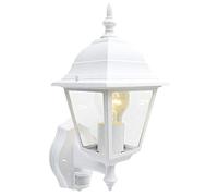 Traditional 4 Sided Garden/Porch Outdoor Coach Wall Lantern IP44 (White 4 Sided + Motion Sensor (no Bulb))