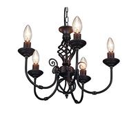 Traditional 5 Way Ceiling Light with a Classic Knot Twist Finished in Black - LED Compatible