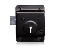 Traditional 50mm Rim Press Lock, Surface Mounted Black Rim Presslock