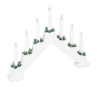 Traditional 7 Arm Christmas LED Candle Stand Holder, Christmas Xmas Lighting Home Decor Display Feature | Requires 2 x AA Batteries