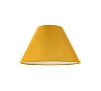 Traditional 8 Inch Mustard Ochre Cotton Fabric Coolie Lamp Shade | Reversible Gimbal | 13cm x 8cm x 20cm by Happy Homewares