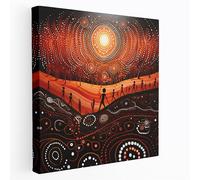 Traditional Aboriginal Art Wall Art - Aboriginal, Wall Art, Dreamtime Stories, Ancestral Beings, 28" x 28"