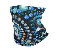 Traditional Aboriginal Dot Art Blue Green Abstract Men Women Tube Scarf Multifunctional Bandana Comfortable Neck Gaiter For Climbing Camping Yoga