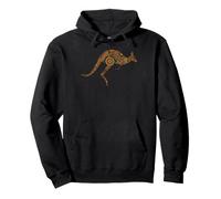 Traditional Aboriginal Dot Art Kangaroo Silhouette Pullover Hoodie