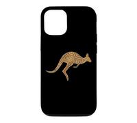 Traditional Aboriginal Kangaroo Dot Art Silhouette in Ochre Case for iPhone 12/12 Pro