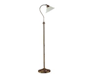 Traditional Adjustable Brass Glass Reading Lobby Standing Floor Lamp