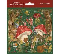 Traditional Advent Calendar Card Fairy Tale Mushroom Forest - Vintage 24 Doors