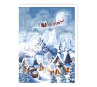 Traditional Advent Calendar - Santa Over the Village - No Chocolate