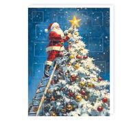 Traditional Advent Calendar Santa Tree Star - 24 Doors Christmas Countdown