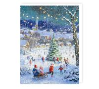 Traditional Advent Calendar Skating Village - 24 Doors Christmas Countdown
