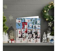 Traditional Advent Card Scottie Dogs Postbox - 160mm x 160mm - 24 Doors