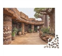 Traditional African Architectural Style, Tribal Patterns 52x38cm/1000pcs Erwachsenenpuzzle - Erwachsenenpuzzle DIY-Puzzlespielzeug