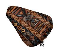 Traditional African Design Pattern Bike Seat Cover Waterproof Oxford Fabric, Universal Adjustable Bicycle Saddle Cover with Drawstring Easy Install Protective Rain Dust Covers for Women Men