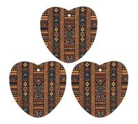 Traditional African Design Pattern Car Air Freshener Hanging Incense Chips 3 Pack Automotive Scented Hanging Sheets Love form for Car Home Auto Interior Decor