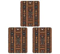 Traditional African Design Pattern Car Air Freshener Hanging Incense Chips 3 Pack Automotive Scented Hanging Sheets Square for Car Home Auto Interior Decor
