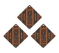 Traditional African Design Pattern Car Air Freshener Hanging Incense Chips 3 Pack Automotive Scented Hanging Sheets Rhombus for Car Home Auto Interior Decor