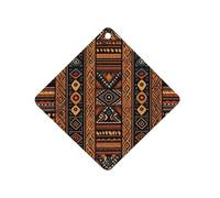 Traditional African Design Pattern Car Air Freshener Hanging, Long Lasting Scented Car Aromatherapy Tablets, Rhombus Fragrance Scented Cards for Vehicles, Bedroom, Wardrobe Black-style