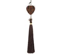 Traditional African Design Pattern Car Pendant Sun Catcher Crystal Ornament for Rearview Mirror, Elegant Car Hanging Ornament with Tassel for Home & Office Decor