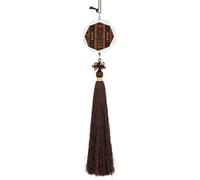 Traditional African Design Pattern Car Pendant Sun Catcher Crystal Ornament for Rearview Mirror, Elegant Car Hanging Ornament with Tassel for Home & Office Decor