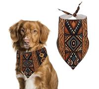 Traditional African Design Pattern Dog Bandanas for Feeding Grooming, Triangle Pet Bibs for Cats & Dogs Washable Fashion Pets Scarf for Party Travel 27.6 X 11.8 Inch