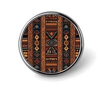Traditional African Design Pattern Lapel Pin Exquisite Fashion Brooches Personalized Button Badge Novelty Unique Cute Button Pins Round Badge Pin Metal Brooch Pins for Backpack Bags Jacket