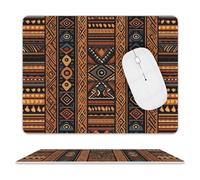 Traditional African Design Pattern Mouse Pad Ultra Thin, Leather Mousepad with Waterproof Smooth Surface, Anti Slip Mouse Pad for Gaming, Office & Home 11.8"x9.8"