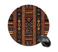 Traditional African Design Pattern Round Mouse Pad 7.8 Inch, Portable Gaming Mouse Mat with Non-Slip Rubber Base & Smooth Surface, Waterproof Mousepad for PC, Laptop, Computer, Office, Home