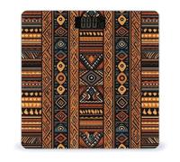 Traditional African Design Pattern Scale for Body Weight LED Display Sturdy Tempered Glass Digital Bathroom Scale Anti-Slip Highly Accurate Digital Weighing Machine for People 400lb Capacity