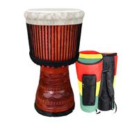Traditional African drums are hand-carved with various patterns and are available in standard sizes of 12/13 inches. They are professional percussion instruments for beginners, do not require tuning,