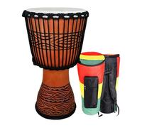 Traditional African drums are hand-carved with various patterns and are available in standard sizes of 12/13 inches. They are professional percussion instruments for beginners, do not require tuning,