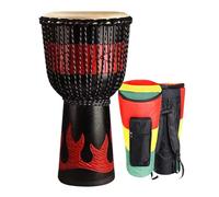 Traditional African drums are hand-carved with various patterns and are available in standard sizes of 10 inches, 12 inches, and 13 inches. They are professional percussion instruments for beginners,