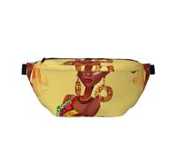 Traditional African Girl Painting Printed Waist Bag Adjustable Bum Bag Lightweight Travel Waist Fanny Pack Belt for Walking Cycling Hiking Travel