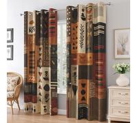 Traditional African Tribal Curtains for Bedroom Living Room, Abstract Boho Ethnic Blackout Curtains Eyelet 84 Drop - Thermal Patterned Window Drapes Home Decor 52x84 Inch 2 Panels K14