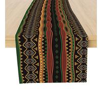 Traditional African Tribal Table Runner, African Decor for Dining Room, Kitchen, Home - Vintage Pattern - 13X72Inches
