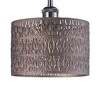 Traditional and Stylish Floral Moroccan Designed Matt Bronze Pendant Lamp Shade | 60w Maximum | 14cm x 20cm by Happy Homewares