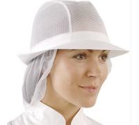 Traditional and stylish kitchen Trilby Hat White with Snood - Size M - Great for increasing hygiene levels in your kitchen