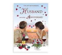 Traditional Anniversary Card Husband - 9 x 6 inches - Regal Publishing