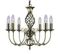 Traditional Antique Brass 6 Light Chain Pendant