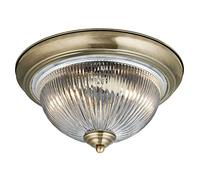 Traditional Bathroom Ceiling Light With Ribbed Clear Glass