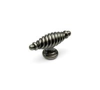 Traditional Antique Pewter Reeded Beehive Pull Knob Kitchen Cupboard Door Drawer Pull Wardrobe Furniture Replacement Upcycle
