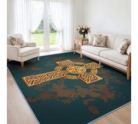Traditional Area Rugs for Living Room 140 x 200 cm, Machine Washable Celtic Knot Geometry Medallion Motif Rugs for Bedroom, Soft Non Slip Carpet for Lounge, Dining Room, Home Office, Nursery