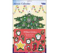 Traditional Around the Tree Sticker Advent Calendar with a sticker for every day 245 x 350 mm with white envelope