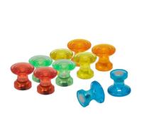 Traditional Assorted Magnetic Map Pin Magnets for Fridge, Whiteboard, Noticeboard, Filing Cabinet - Pack of 12