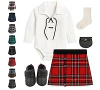 Traditional Baby Kilt Outfit with baby kilt for 0-6 Months, Ghillie Shirt, Sporran, Brogues & kilt hose - Royal Stewart Tartan Scottish Baby Kilt Gift Set for Infants & Toddlers