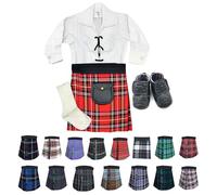 Traditional Baby Kilt Outfit with baby kilt for 12-24 Months, Ghillie Shirt, Sporran, Brogues & kilt hose - Royal Stewart Tartan Scottish Baby Kilt Gift Set for Infants & Toddlers