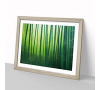 Traditional Bamboo Forest H1022 Framed Print for Living Room Bedroom Home Office Décor, Wall Art Picture Ready to Hang, Oak A4 Frame (34 x 25 cm)