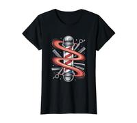 Traditional Barber Pole Iconic Style Value Graphic T-Shirt, Women, Black, XL