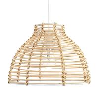 Traditional Basket Style Vintage Rattan Wicker Ceiling Pendant Light Shade Happy Homewares Brown One Size