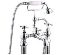 Traditional Bathroom Bath Shower Mixer - Crosshead, 121 x 72.5mm, Chrome