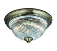 Traditional Bathroom Ceiling Light With Ribbed Clear Glass